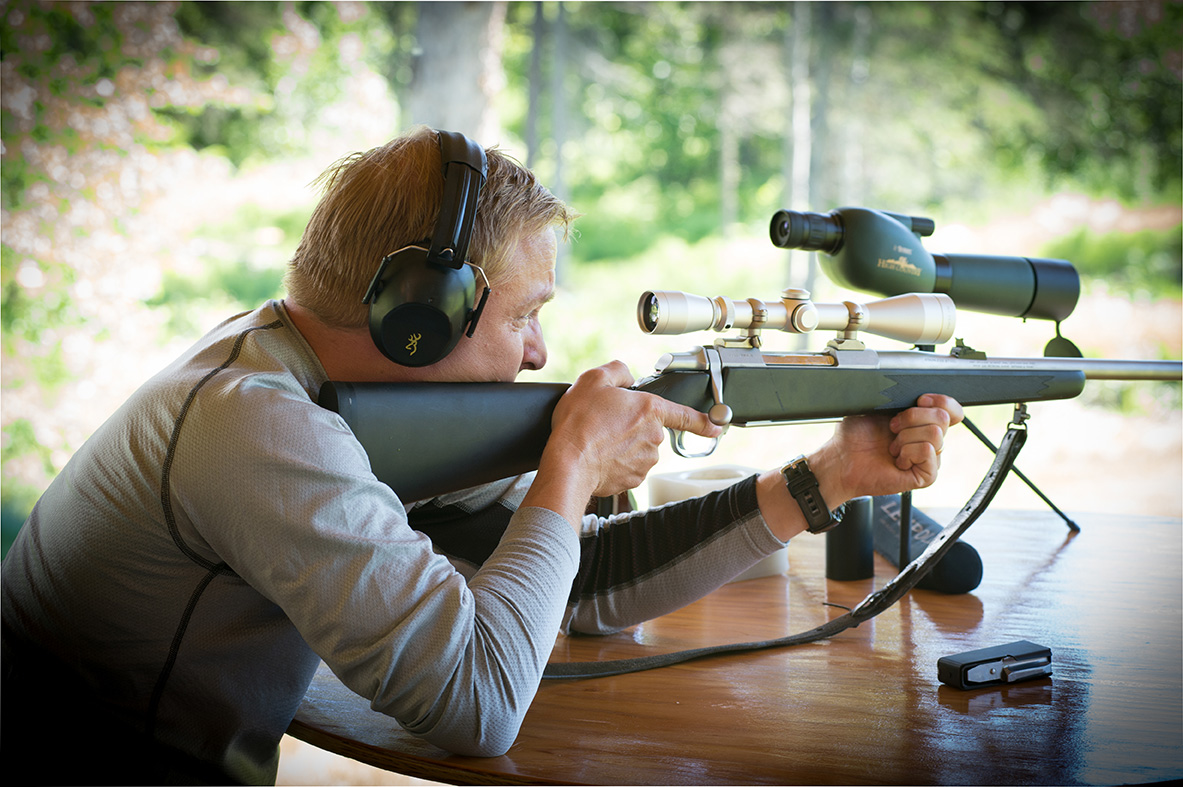 Target practicing at the historic homestead